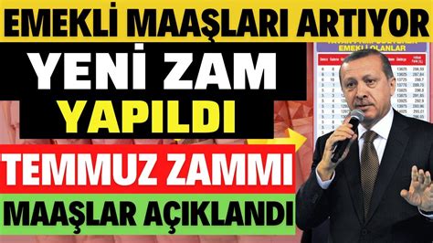 4A 4B 4C ERDOĞAN SSK BAĞKUR 2023 TEMMUZ ZAMMI AÇIKLANDI EMEKLİ MAAŞLARA