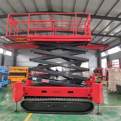 Electric Tracked Crawler Scissor Lift Platform Terrain Capability