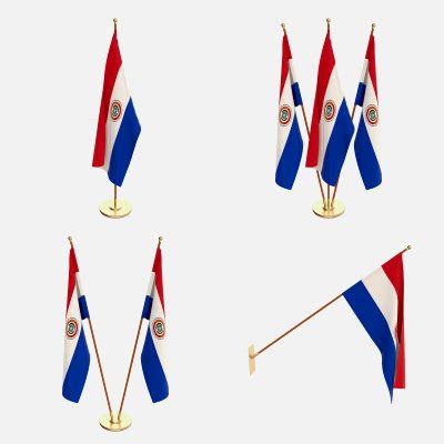 Paraguay Flag Pack - 3D Model by dragosburian