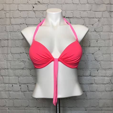 Victorias Secret Bikini Bra Top Hot Neon Pink 34d Gem