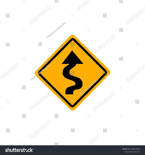 Yellow Road Sign Traffic Signs Isolated Stock Vector (Royalty Free ...