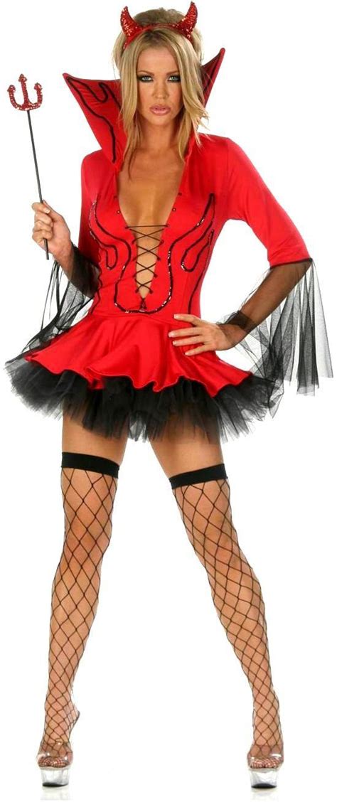 Ladies Red Devil Fancy Dress Costume Forever Young