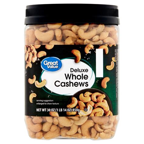 Great Value Deluxe Whole Cashews 30 Oz