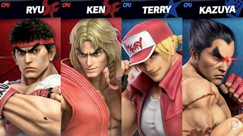 Super Smash Bros Ultimate Ryu And Ken Vs Terry And Kazuya Stamina