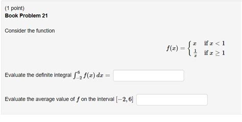 Solved 1 Point Book Problem 21 Consider The Function Chegg