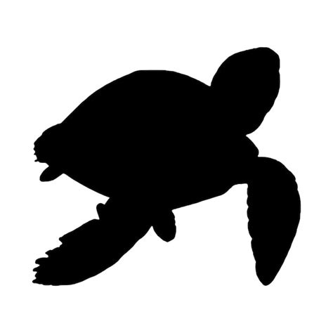 Tortuga Silueta Vector Color Negro Sobre Fondo Blanco Vector Premium