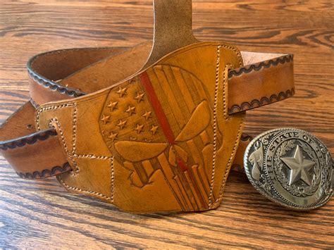 Custom Hand Tooled And Painted Genuine Leather Gun Holster Etsy Sweden