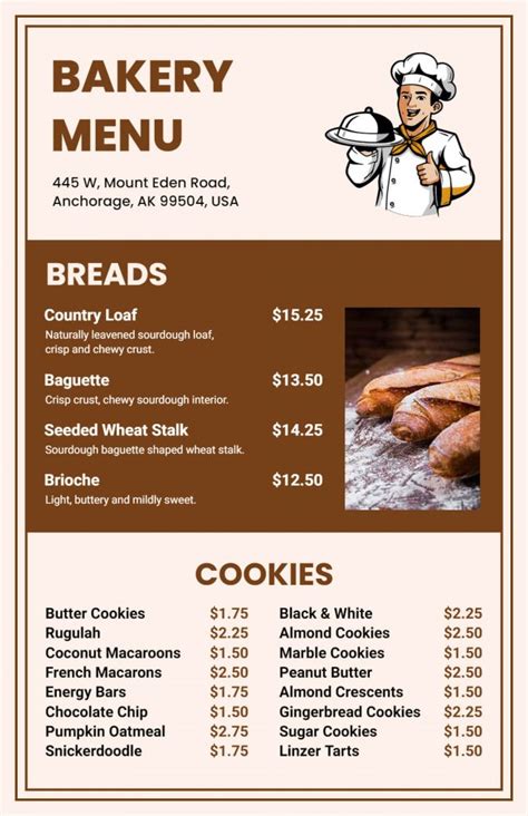 Bakery Menu Design Ideas, Examples, and Samples