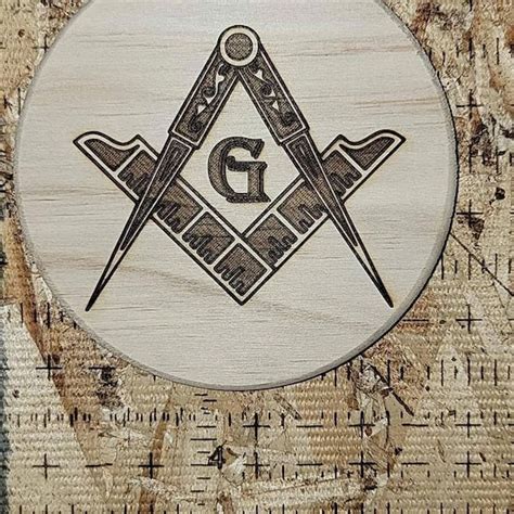 Masonic Symbol Freemasonry Emblem Wood Carved Compass And 42 Off