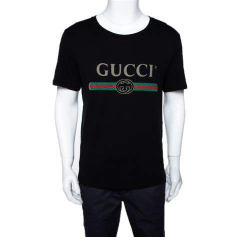 Gucci Black Vintage Logo Print Washed Cotton Oversized T Shirt S Gucci The Luxury Closet