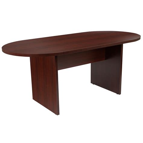 6 Foot 72 Inch Oval Conference Table In Mahogany Ebay