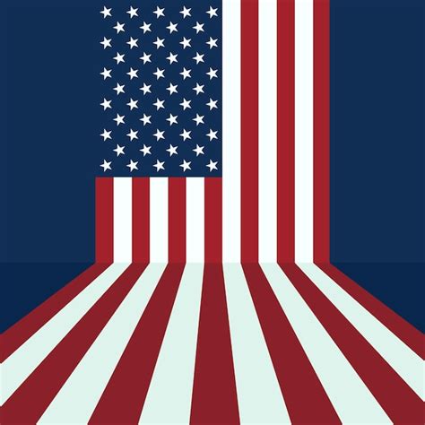 premium vector square poster  american flag extends