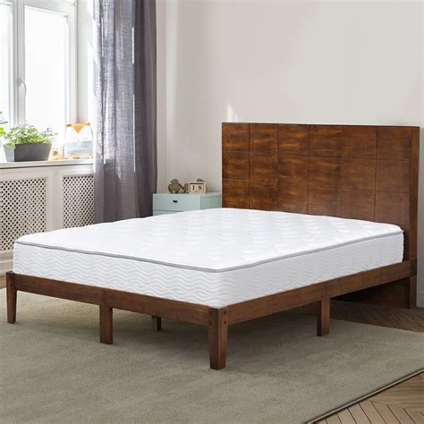 Grandrest 48 Inch Wood Platform Bed With Headboard Queen Light Brown