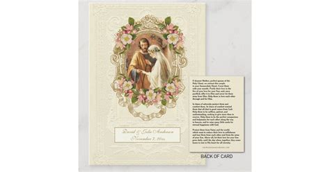 Traditional Catholic Wedding Prayer Holy Card | Zazzle