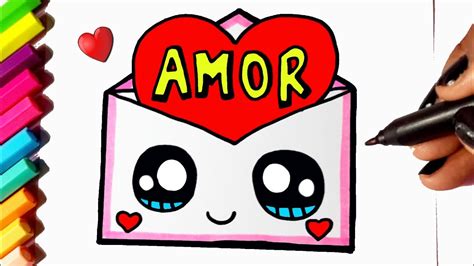 CARTA DE AMOR Como desenhar Cartão fofo Kawaii Desenhos Kawaii