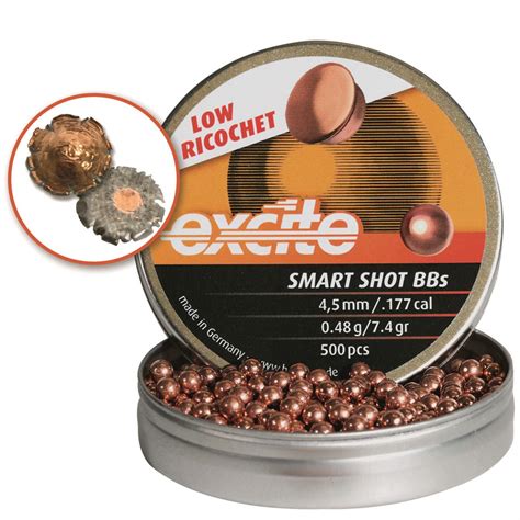 H N Excite Smart Shot 177 Caliber Copper Plated Lead BBs 7 4 Grain