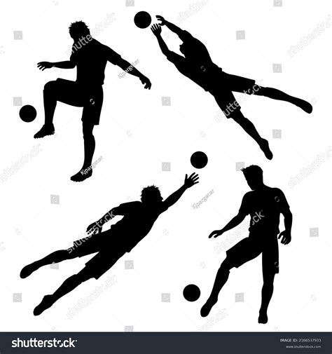 Siluetas De Futbolistas Vector De Stock Libre De Regal As