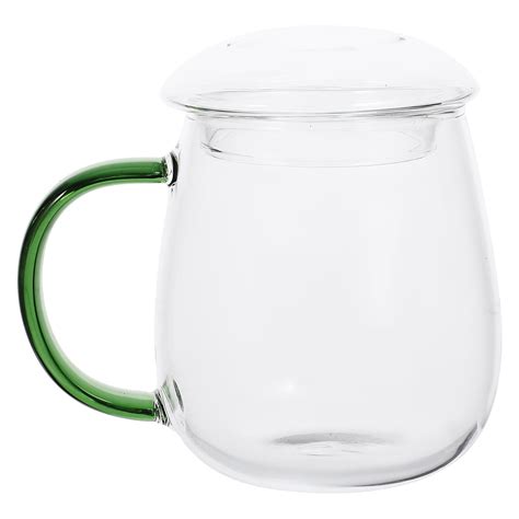 Koolleo 1 Set Of Glass Water Cup Glass Milk Cup Household Glass Cup Covered Glass Mug Clear