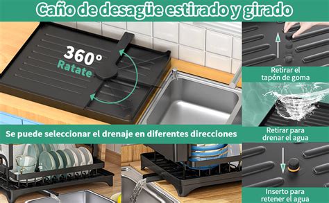 BNFU Escurridor Para Trastes Escurridor De Trastes De 2 Niveles