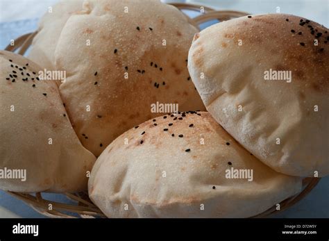 Traditional Baladi Bread On A Table In Cairo Egypt Stock Photo Alamy