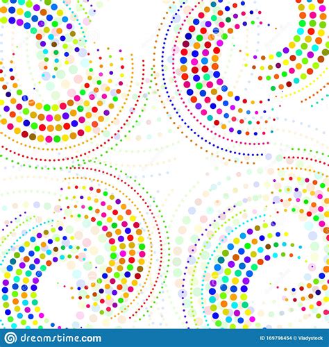 Abstract Colorful Dotted Circles Dots In Circular Form Stock Vector