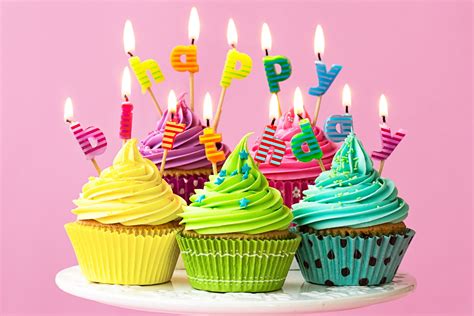 Decoration Celebration Cupcake Candles Colorful Cupcakes Birthday