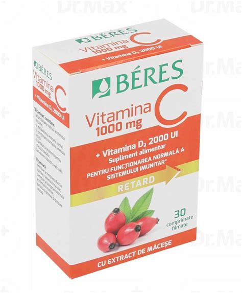 Vitamina C 1000mg Vitamina D3 2000 UI 30 Comprimate Beres 4659