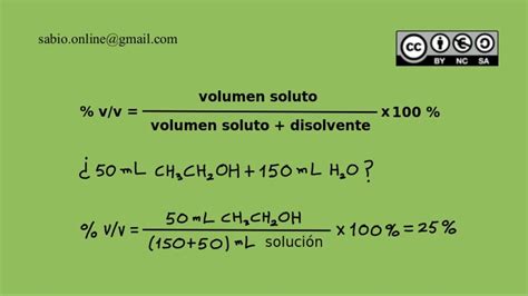 Soluciones químicas III Porcentaje de volumen de soluto en volumen de