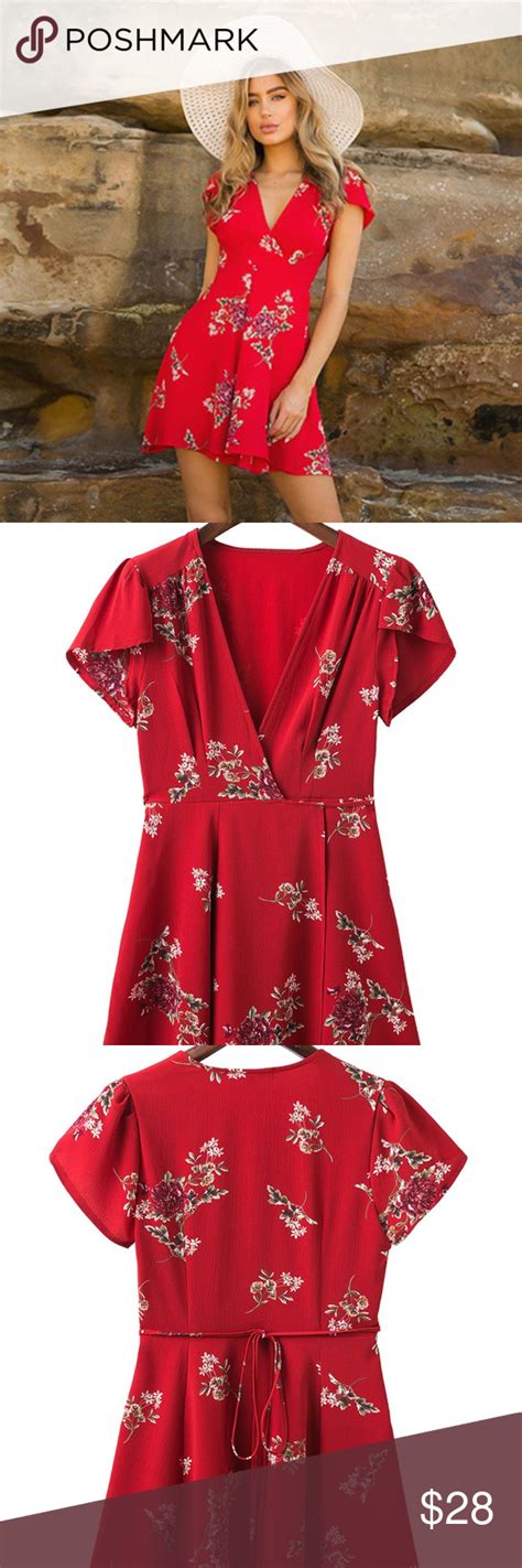 Sale Red Summer Floral Beach Dress Floral Beach Dress Beach Dress Dresses