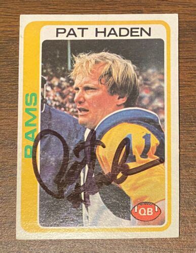 Pat Haden Topps Autographed Football Card Los Angeles Rams