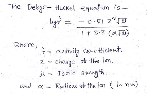 Activity coefficient calculation example ,Debye-Huckel equation,ionic ...