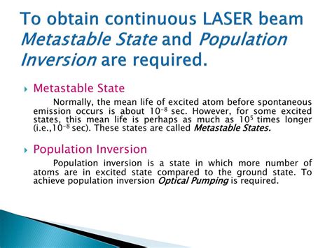 PPT BASICS OF LASERS AND LASER LIGHT PowerPoint Presentation Free