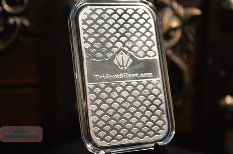 1 Troy Ounce Silver Bar 999 Fine Silver Trident Design Bullion Ohsilver