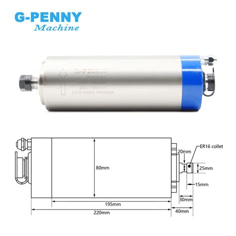 Buy Water Cooled Spindle Motor Kw Er Diameter Mm Wood Working