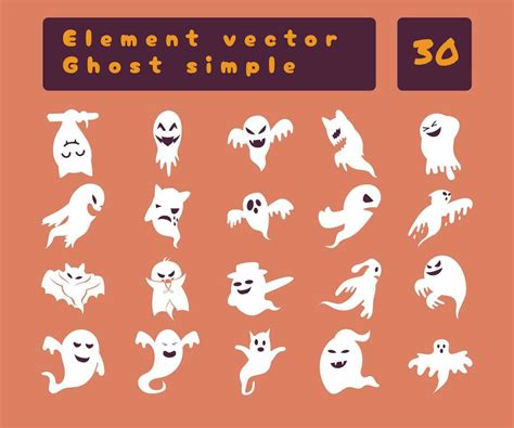 halloween ghost vector collection 30760847 Vector Art at Vecteezy