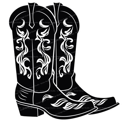 Cowboy Boots Svg PNG File Graphic Western Vector Clipart Etsy