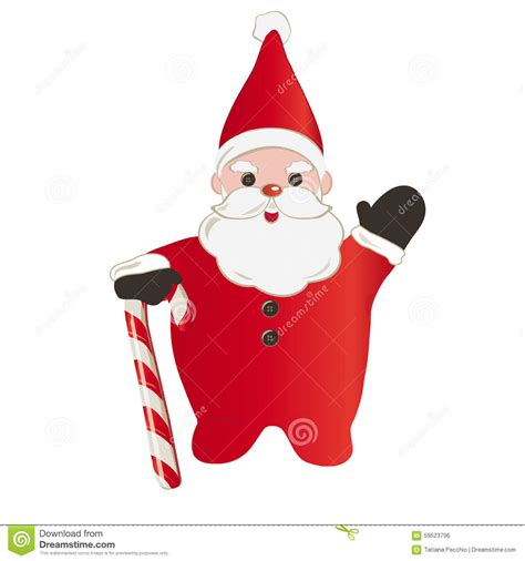 Santa Claus With Candy Cane Stock Illustration Illustration Of Candy