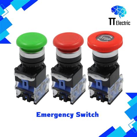 สวิตช์ปุ่ม เปิดและปิด หยุดฉุกเฉิน ปุ่มหัวเห็ด Emergency Stop Switch