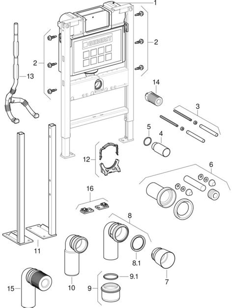 Peças de substituição para Estruturas para sanita suspensa Geberit