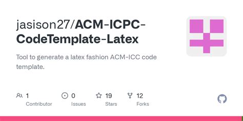 GitHub Jasison27 ACM ICPC CodeTemplate Latex Tool To Generate A