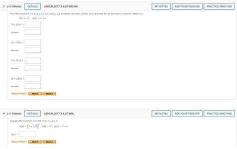 Solved 3 1 Points DETAILS LARCALCET7 3 4 JIT 003 MI MY Chegg