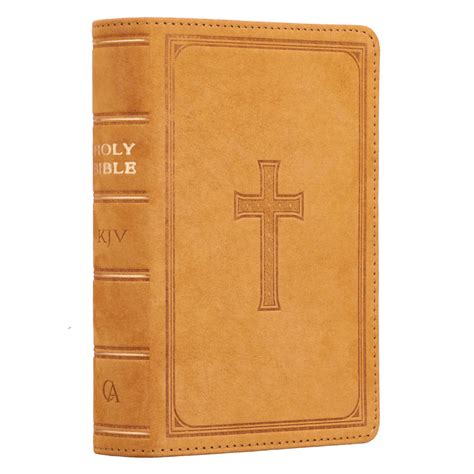 Tan Premium Leather Large Print Compact King James Version Bible – KJV ...