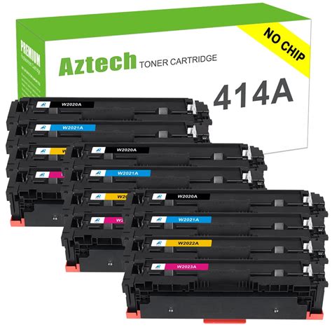 A AZTECH NO Chip 12 Pack Compatible Toner Cartridge For HP W2020A 414A