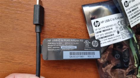 HP USB C USB type A to RJ45 Adapter адаптер мережева карта 470 грн