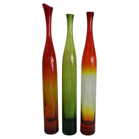 Pair Of Vases By Joel Myers Model No 6427 For Blenko At 1stdibs Joel Myers Blenko