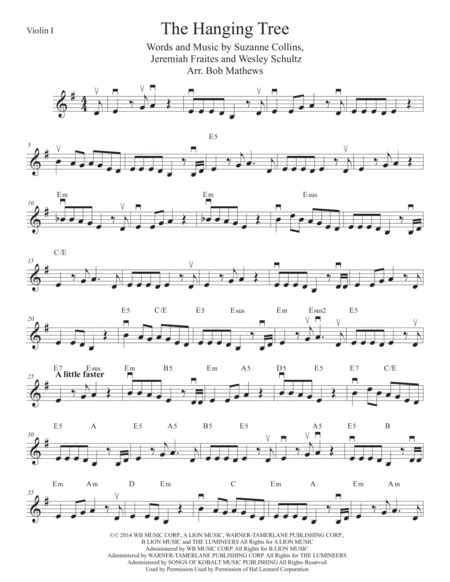 The Hanging Tree By James Newton Howard Violin Solo Digital Sheet Music Sheet Music Plus