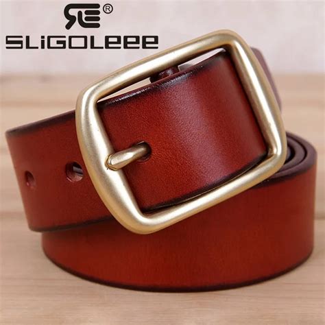 Sligoleee New Designer Casual Genuine Leather Luxury Smooth Belt For