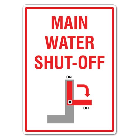 Main Water Shut Off Sign The Signmaker