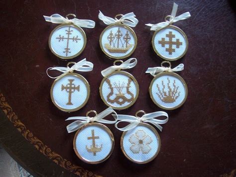 Chrismon Ornaments Cross Stitched For By Angelinaelizabeth On Etsy