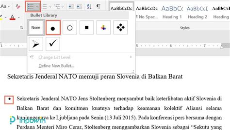 Cara Menggunakan Fitur Bullets And Numbering Microsoft Word Terbaru